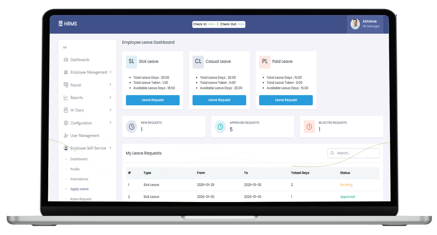 Leave Management Interface