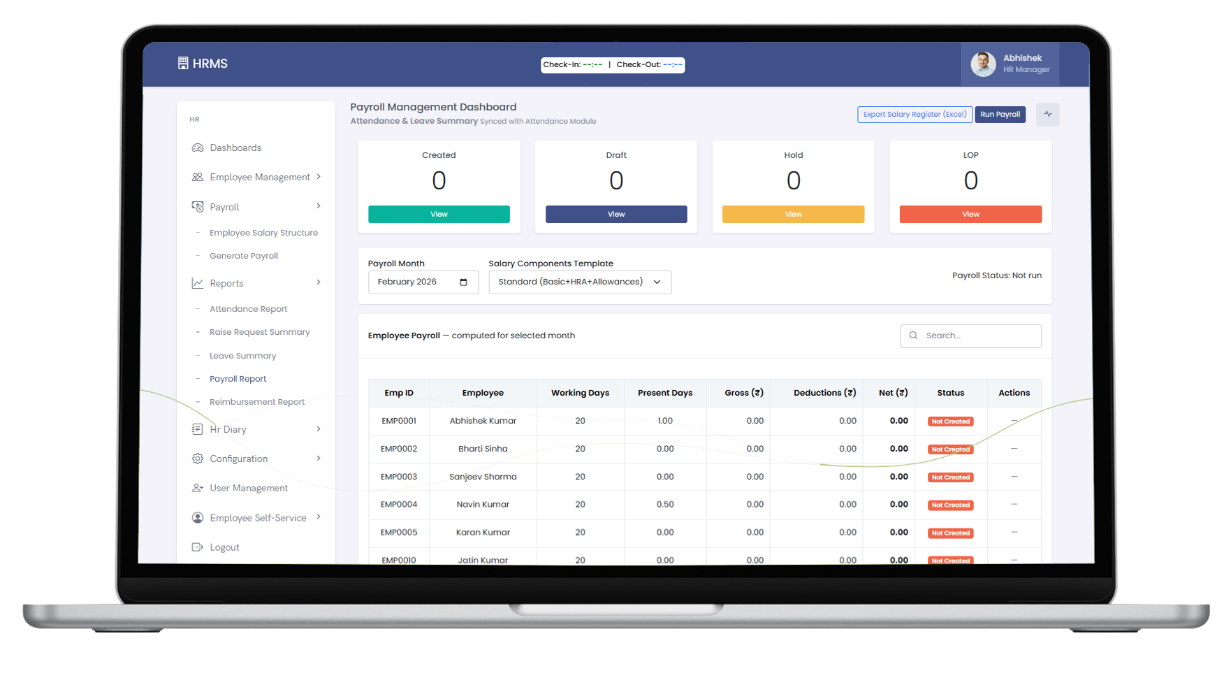 Payroll Dashboard Preview