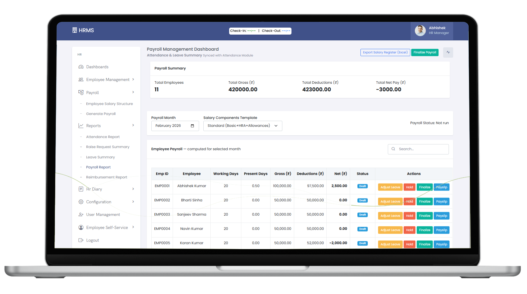 One Click Payroll Interface