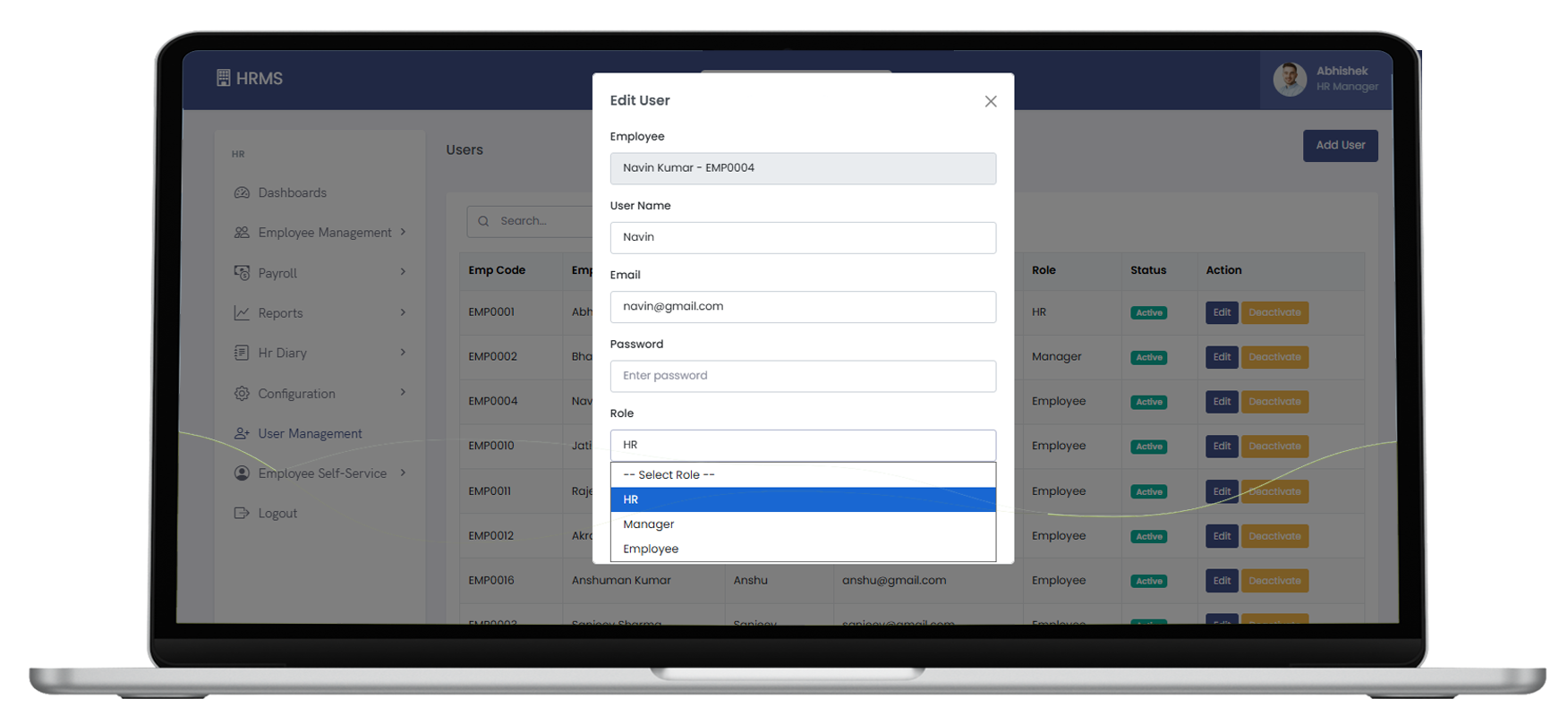 Role-Based Access Control Interface